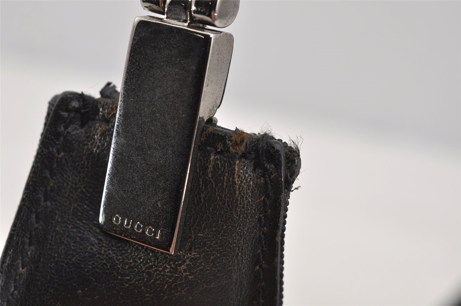 Authentic GUCCI Vintage Shoulder Bag Nylon Leather 0013767 Black 5749J