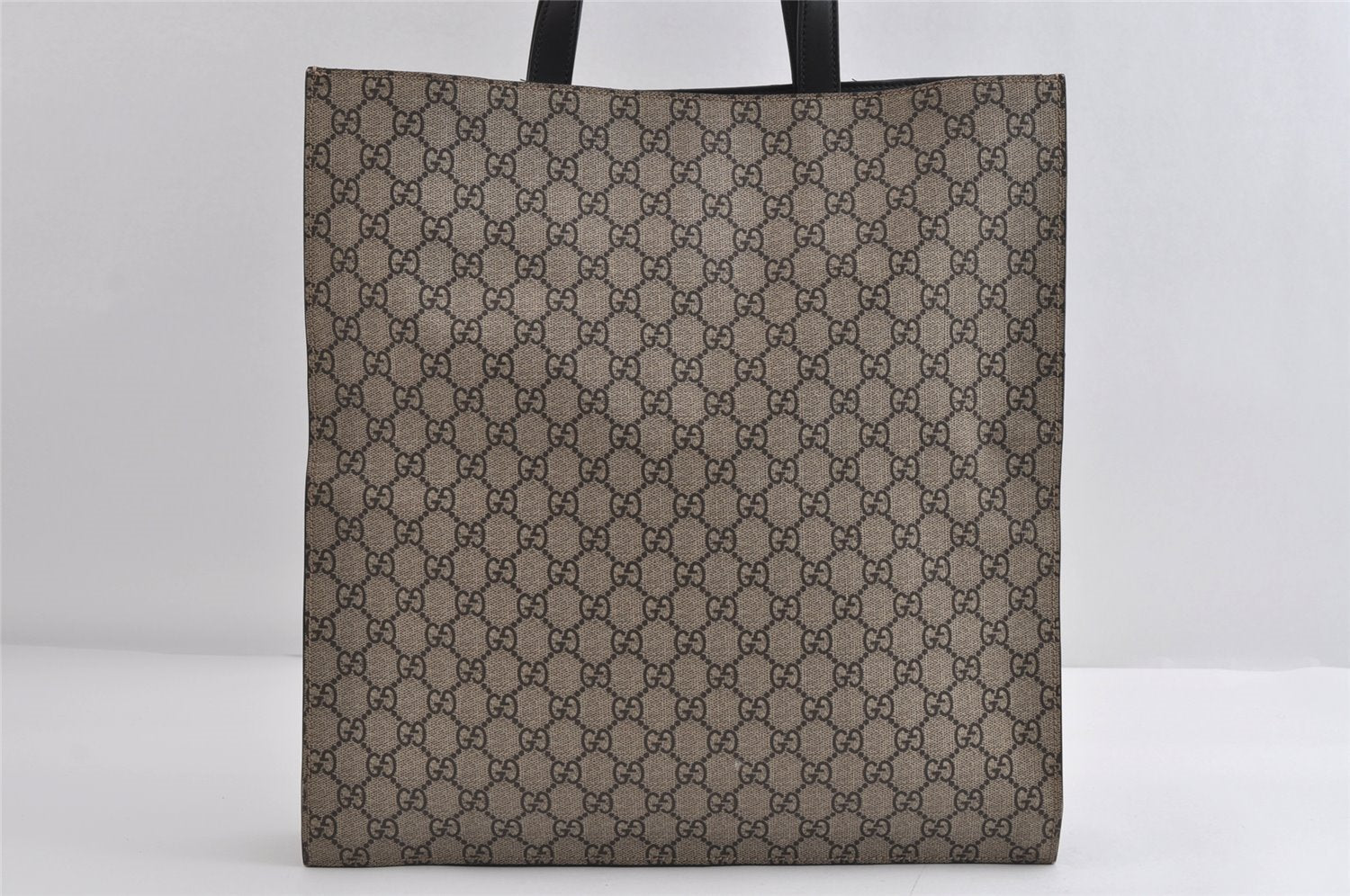 Authentic GUCCI Wolf Pattern 2Way Tote Bag GG PVC Leather 450950 Brown 5750I