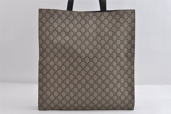 Authentic GUCCI Wolf Pattern 2Way Tote Bag GG PVC Leather 450950 Brown 5750I