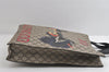 Authentic GUCCI Wolf Pattern 2Way Tote Bag GG PVC Leather 450950 Brown 5750I