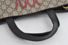Authentic GUCCI Wolf Pattern 2Way Tote Bag GG PVC Leather 450950 Brown 5750I