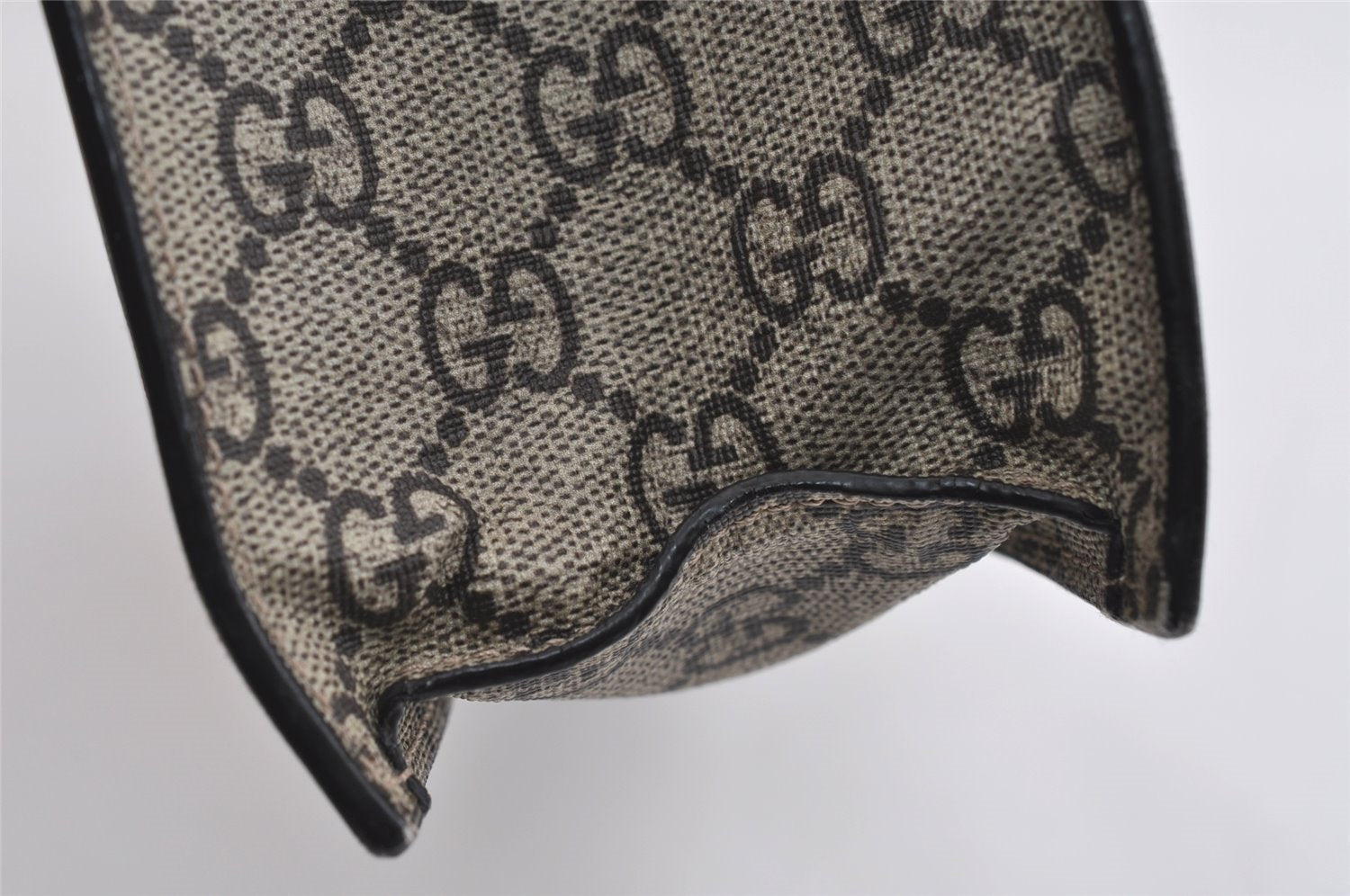 Authentic GUCCI Wolf Pattern 2Way Tote Bag GG PVC Leather 450950 Brown 5750I