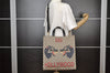 Authentic GUCCI Wolf Pattern 2Way Tote Bag GG PVC Leather 450950 Brown 5750I