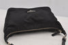 Authentic PRADA Vintage Nylon Tessuto Leather Hand Bag Pouch Purse Black 5750J