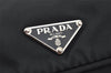Authentic PRADA Vintage Nylon Tessuto Leather Hand Bag Pouch Purse Black 5750J