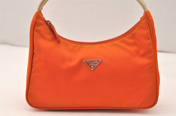 Authentic PRADA Vintage Nylon Tessuto Shoulder Hand Bag Purse Orange 5750K