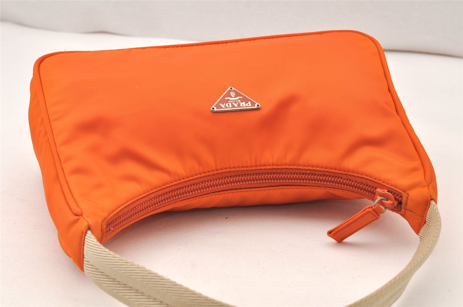 Authentic PRADA Vintage Nylon Tessuto Shoulder Hand Bag Purse Orange 5750K