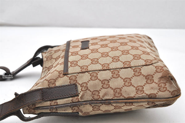 Authentic GUCCI Shoulder Cross Body Bag GG Canvas Leather 122793 Brown 5751K