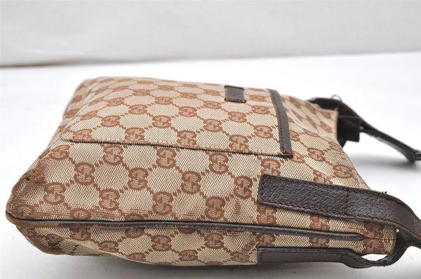 Authentic GUCCI Shoulder Cross Body Bag GG Canvas Leather 122793 Brown 5751K