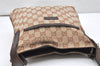 Authentic GUCCI Shoulder Cross Body Bag GG Canvas Leather 122793 Brown 5751K