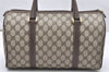 Authentic GUCCI Vintage Hand Boston Bag Purse GG PVC Leather Brown Junk 5752K