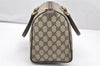 Authentic GUCCI Vintage Hand Boston Bag Purse GG PVC Leather Brown Junk 5752K