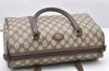 Authentic GUCCI Vintage Hand Boston Bag Purse GG PVC Leather Brown Junk 5752K