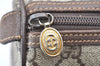 Authentic GUCCI Vintage Hand Boston Bag Purse GG PVC Leather Brown Junk 5752K
