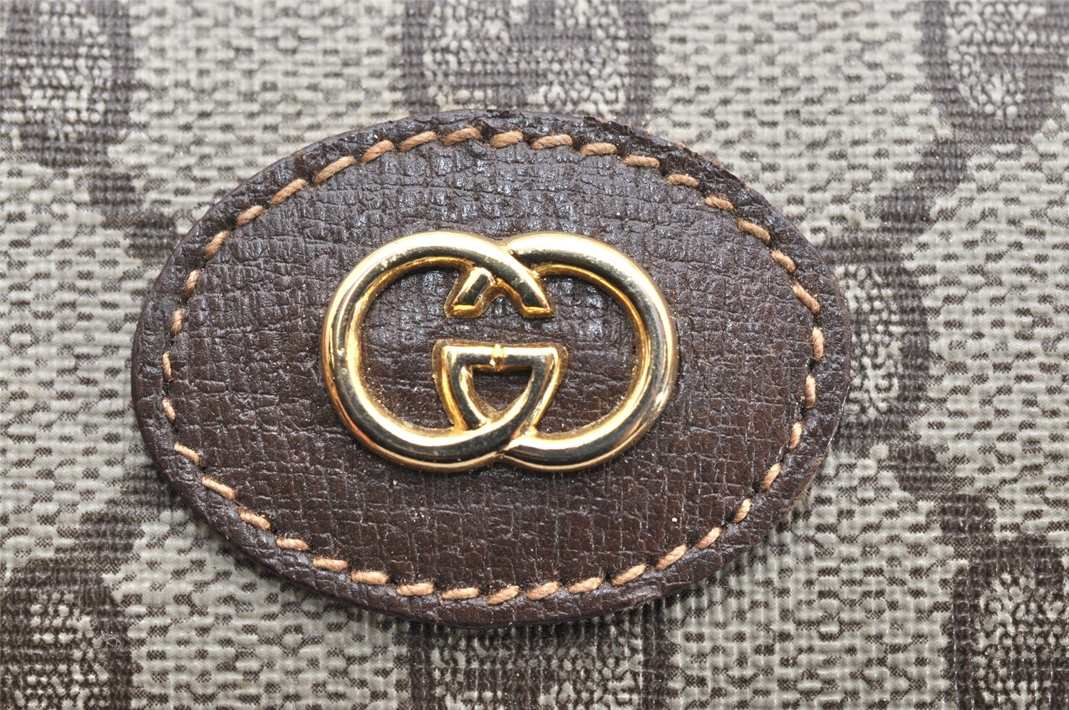 Authentic GUCCI Vintage Hand Boston Bag Purse GG PVC Leather Brown Junk 5752K