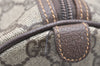 Authentic GUCCI Vintage Hand Boston Bag Purse GG PVC Leather Brown Junk 5752K