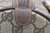 Authentic GUCCI Vintage Hand Boston Bag Purse GG PVC Leather Brown Junk 5752K