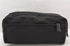 Authentic PRADA Nylon Tessuto Saffiano Leather Clutch Hand Bag Purse Black 5753K