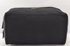 Authentic PRADA Nylon Tessuto Saffiano Leather Clutch Hand Bag Purse Black 5753K