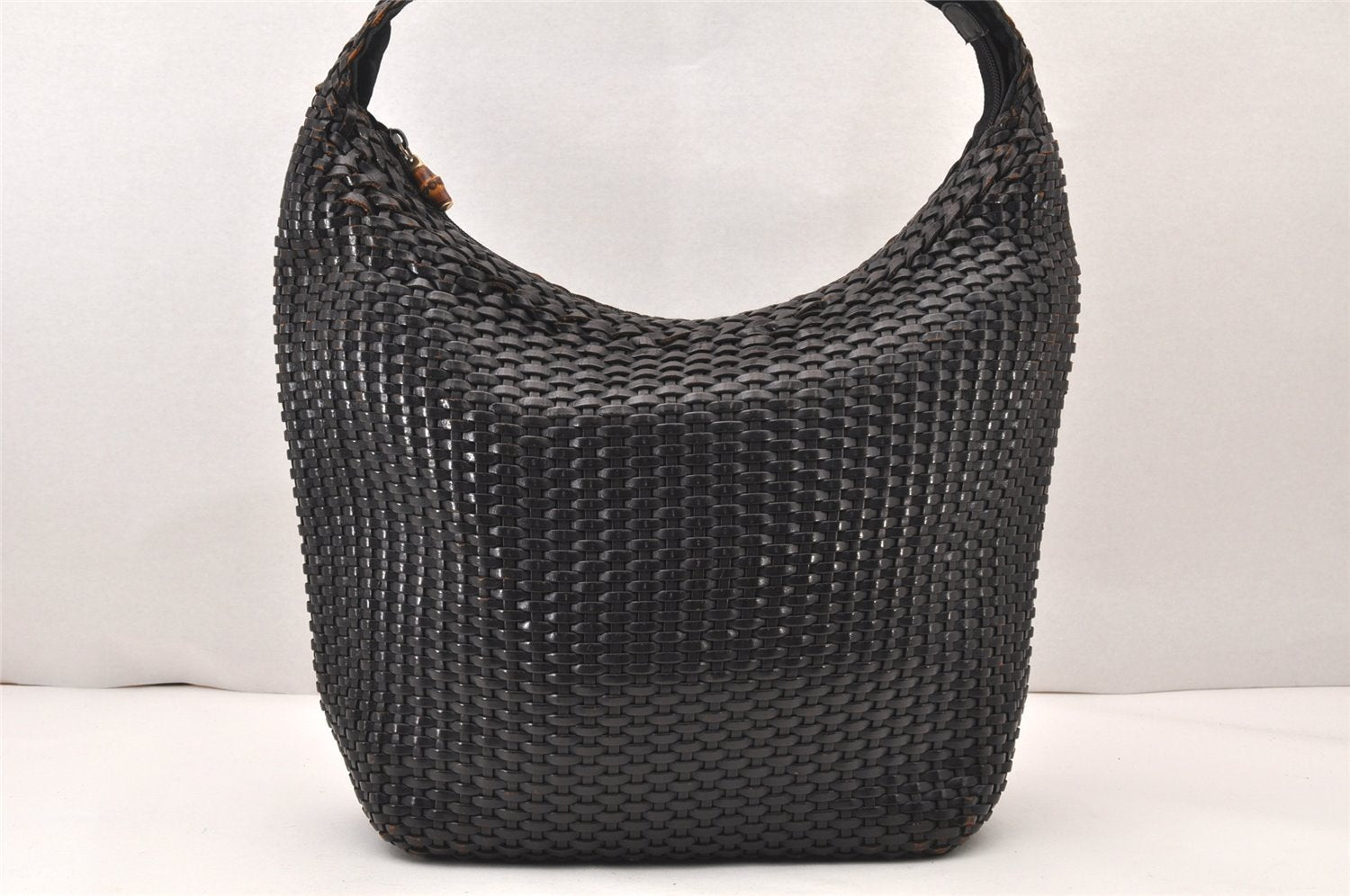 Authentic GUCCI Vintage Bamboo Shoulder Hand Bag Purse Leather Brown  5754K