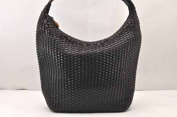 Authentic GUCCI Vintage Bamboo Shoulder Hand Bag Purse Leather Brown  5754K