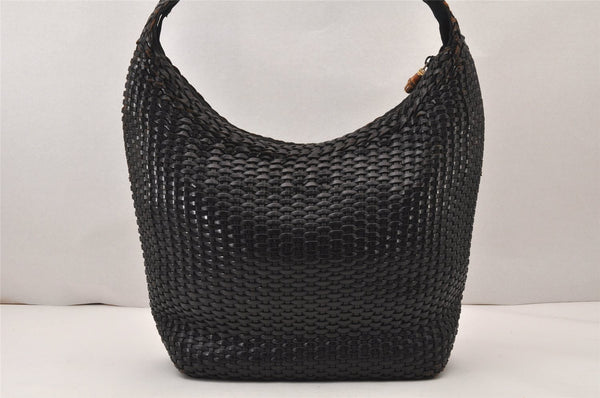 Authentic GUCCI Vintage Bamboo Shoulder Hand Bag Purse Leather Brown  5754K