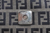 Authentic FENDI Zucchino Mamma Baguette Shoulder Bag Canvas Leather Navy 5755I