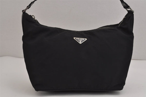 Authentic PRADA Nylon Tessuto Leather Shoulder Hand Bag Purse Black 5755J