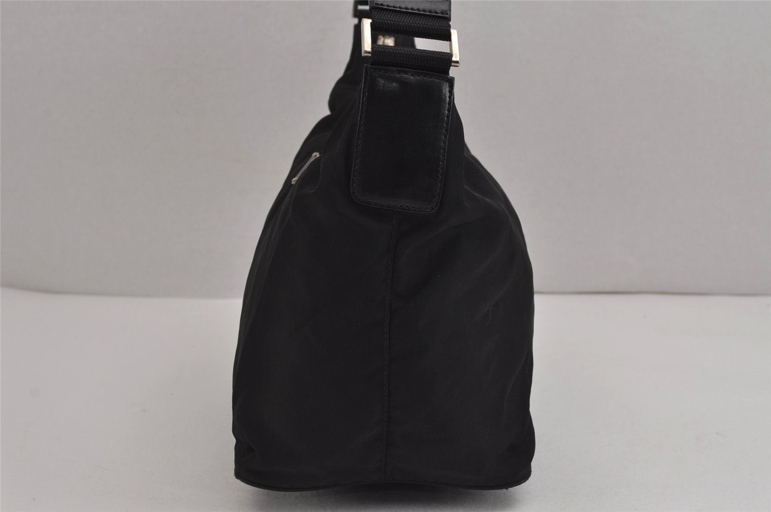 Authentic PRADA Nylon Tessuto Leather Shoulder Hand Bag Purse Black 5755J