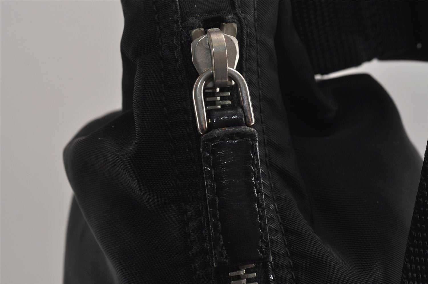 Authentic PRADA Nylon Tessuto Leather Shoulder Hand Bag Purse Black 5755J