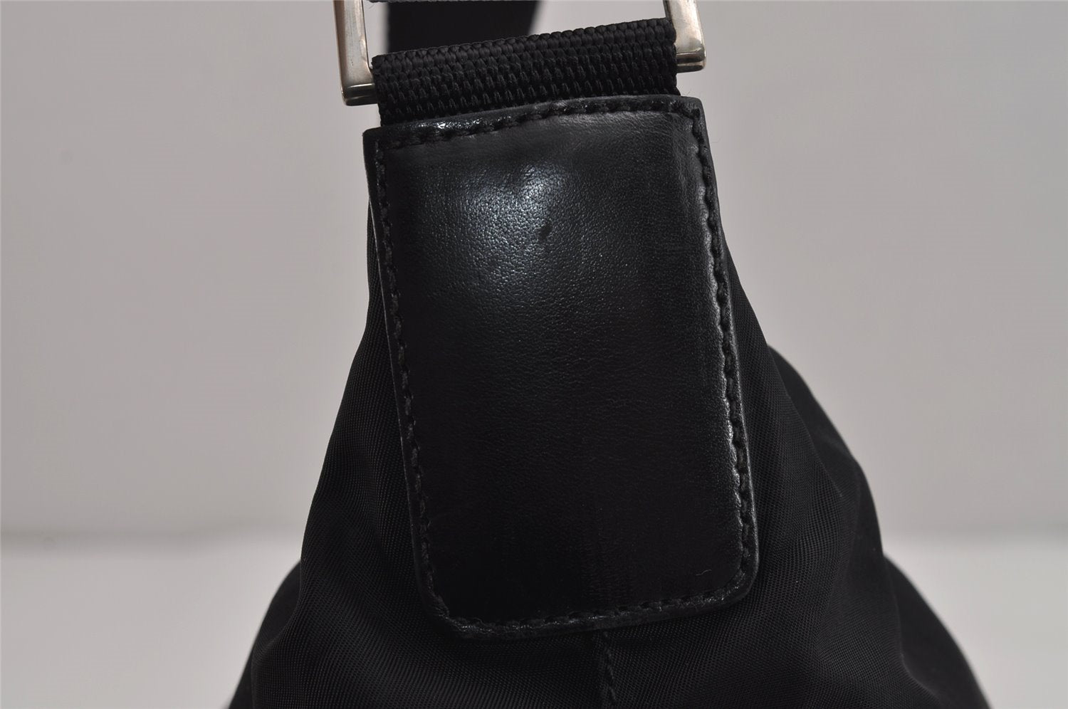 Authentic PRADA Nylon Tessuto Leather Shoulder Hand Bag Purse Black 5755J