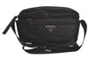 Authentic PRADA Nylon Tessuto Leather Shoulder Cross Body Bag Purse Black 5755K