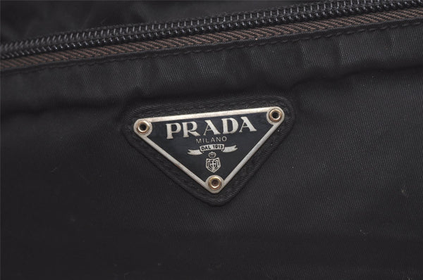 Authentic PRADA Nylon Tessuto Leather Shoulder Cross Body Bag Purse Black 5755K