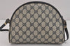 Authentic GUCCI Shoulder Cross Body Bag Purse GG PVC Leather Navy Blue 5756J
