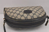 Authentic GUCCI Shoulder Cross Body Bag Purse GG PVC Leather Navy Blue 5756J
