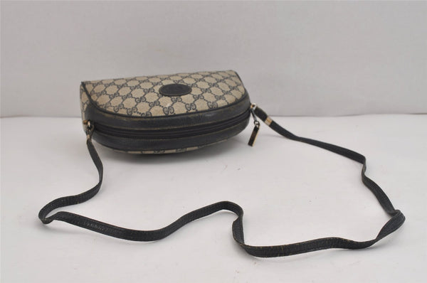 Authentic GUCCI Shoulder Cross Body Bag Purse GG PVC Leather Navy Blue 5756J