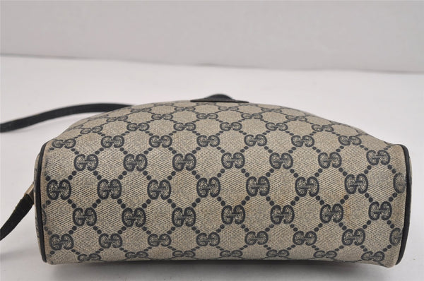 Authentic GUCCI Shoulder Cross Body Bag Purse GG PVC Leather Navy Blue 5756J