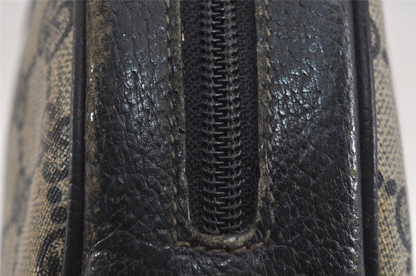 Authentic GUCCI Shoulder Cross Body Bag Purse GG PVC Leather Navy Blue 5756J