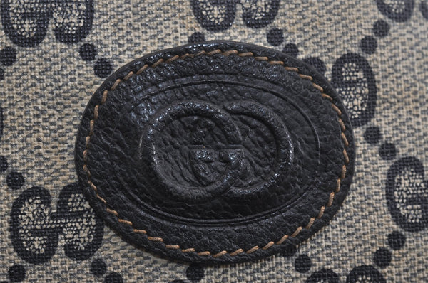 Authentic GUCCI Shoulder Cross Body Bag Purse GG PVC Leather Navy Blue 5756J