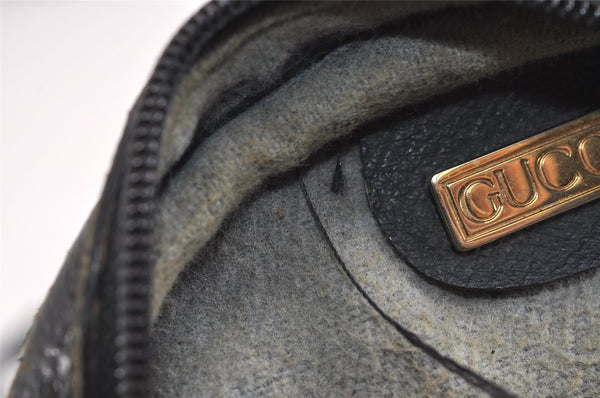 Authentic GUCCI Shoulder Cross Body Bag Purse GG PVC Leather Navy Blue 5756J