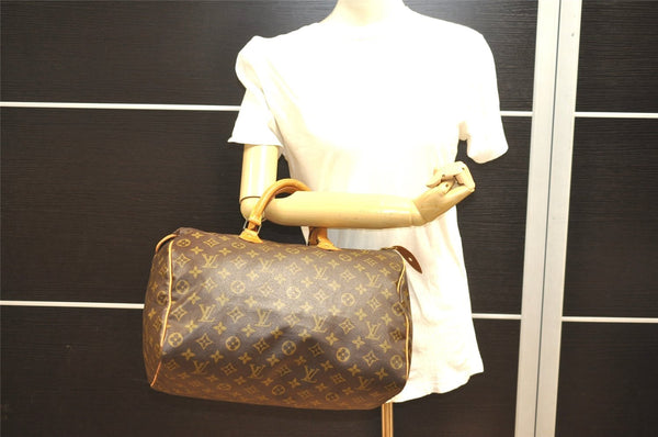 Authentic Louis Vuitton Monogram Speedy 35 Hand Boston Bag M41524 LV 5757I