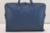 Auth Louis Vuitton Damier Infini Porte Documents Voyage Briefcase Blue 5757J