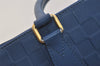 Auth Louis Vuitton Damier Infini Porte Documents Voyage Briefcase Blue 5757J