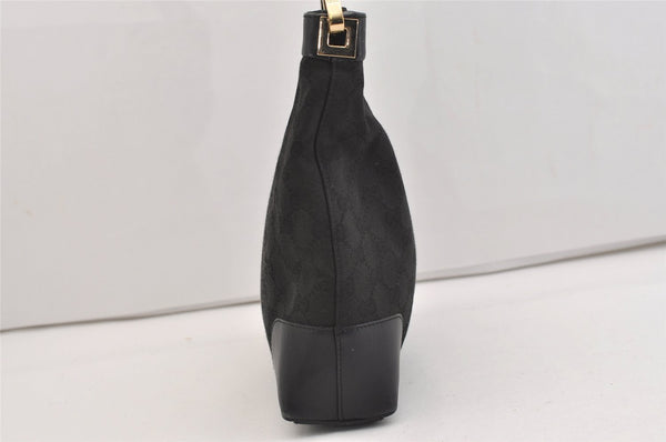 Authentic GUCCI Shoulder Hand Bag Purse GG Canvas Leather 0014231 Black 5758J
