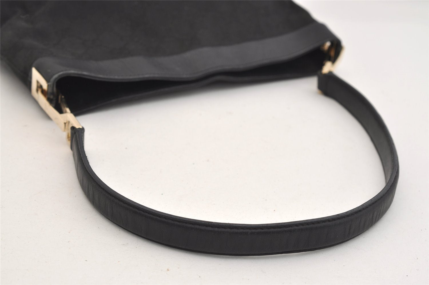 Authentic GUCCI Shoulder Hand Bag Purse GG Canvas Leather 0014231 Black 5758J