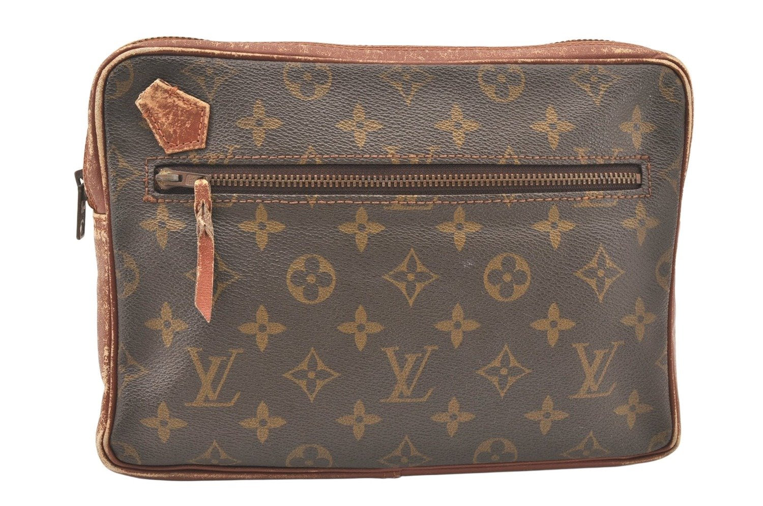 Authentic Louis Vuitton Monogram Pochette Sport Clutch Hand Bag Old Model 5758K