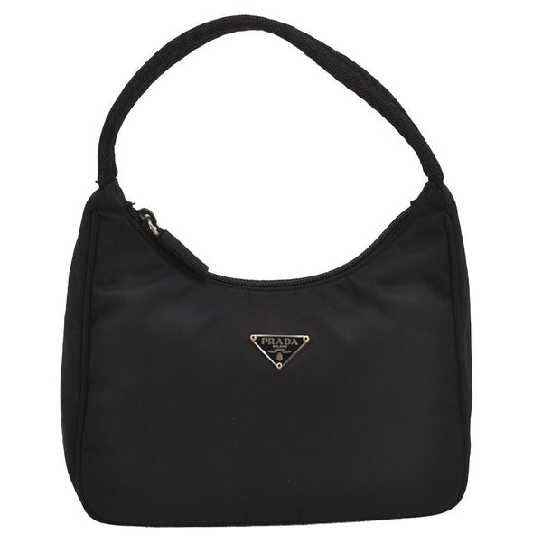 Authentic PRADA Vintage Nylon Tessuto Hand Bag Purse Black 5759J
