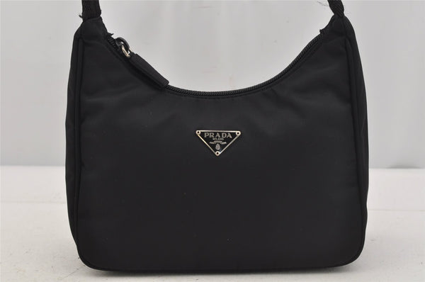 Authentic PRADA Vintage Nylon Tessuto Hand Bag Purse Black 5759J