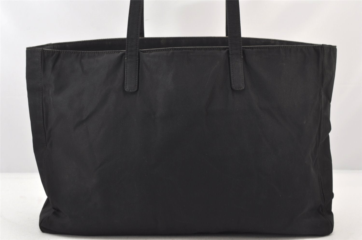 Authentic PRADA Vintage Nylon Tessuto Leather Shoulder Tote Bag Black 5759K