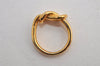 Authentic HERMES Scarf Ring Atame Circle Knot Design Gold Tone Box 5760I